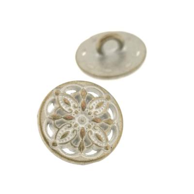 China Latest Design Durable 15Mm Zinc Alloy Nickel Free Sew On Metal Fabric Button For Dress for sale