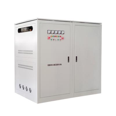 China High Power Household Appliances 800KVA Voltage Regulator Full Automatic Voltage Regulator Stabilizer 3 Servo Motor Protective Three Phase AVR Type for sale