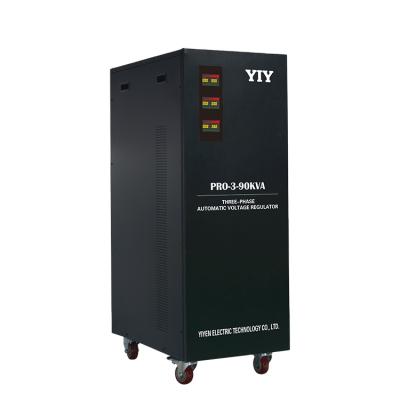 China 3phase Industrial Stabilizers 90KVA Automatic Voltage Regulator With Colorful LED Display For Office And Industrial Use for sale