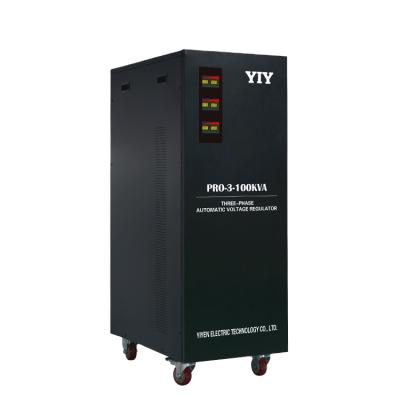 China YIY servo motor industrial type voltage regulator commercial use 100KVA 3phase stabilizer with color LED display for sale