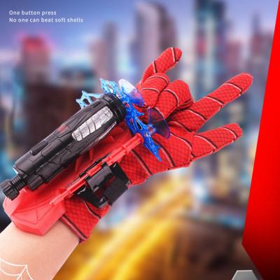 China ABS Material and Printing Gloves Wholesale Kids Cosplay Superhero Glove Thrower Wrist Toy Spiderman Gloves for sale