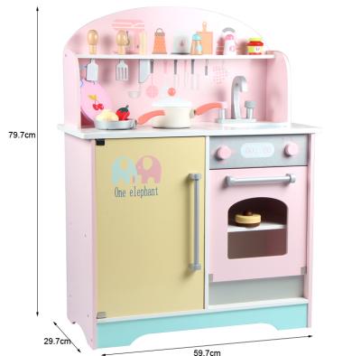 China Wooden Simulation Cooking Wooden Set Toy Pretend Play Children Kitchen Toy Modern Kitchen Toy Children's Kitchen Set Set for sale