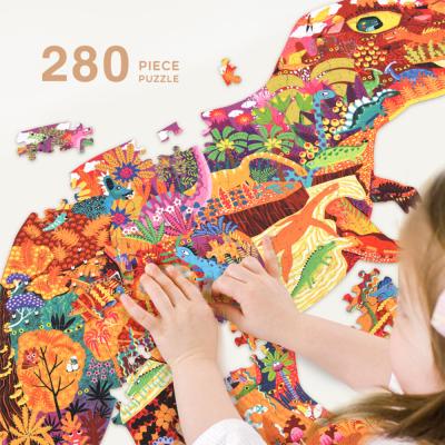 China Educational Toy Dinosaur Shape Educational Toy Custom Wood 1000 Pieces Box Shaped DIY Jigsaw PuzzlesToy for sale