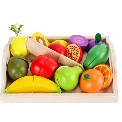 China Cognitive wooden vegetable fruit toys simulation fruit magnet set kitchen wooden toys cutting magnetic toys sets for sale