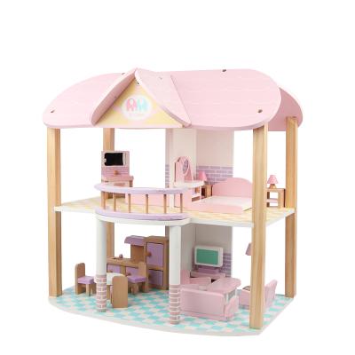 China Villa Wood Simulation Miniatures Doll House New Arrival DIY Wooden Dollhouse Pretend Play Doll House for sale