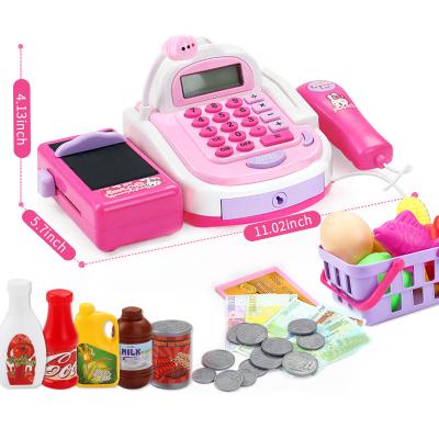 China Plastic Supermarket Toy Set Cash Counter Cashier Simulation Vending Machine Toy for sale