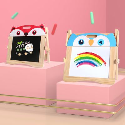 China Educational Toy Good Quality Letter Writing Board Stand Folding Wooden Drawing Easel For Children for sale