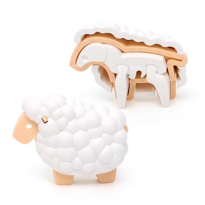 China Educational Toy Kids 3D Sheep Plastic Animal Jigsaw Puzzles Toy Magnetic Assembly Puzzle Forest Intellectual Development Newcomer for sale