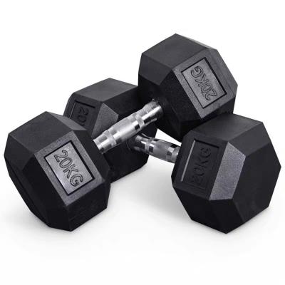 China Durable Hot Sale Factory 2.5kg 5kg 7.5kg 10kg 12.5 kg 15kg 17.5kg 20kg 22.5kg Hexagon Dumbbell for sale