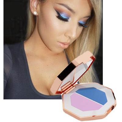 China Low MOQ Waterproof Two Colors Matte Shimmer Eyeshadow Vegan Halal Eye Makeup Cosmetic Blush And Eyeshadow for sale