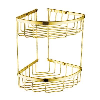 China Durable High Quality Bathroom Corner Shelf Brass Wall Mounted Bathroom Accessories for sale