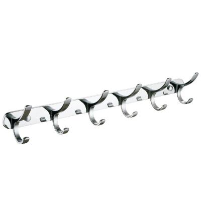 China Sustainable Living Room Clothes Hidden Wall Hook Wall Mounted Metal Silver Coat Hooks 6 Tri for sale