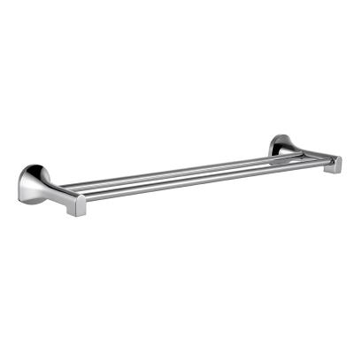 China Durable High Quality Hardware Hardware High Quality Wall Mount Bathroom Accessories Double Towel Rack Chrome Plating Bath Fittings for sale