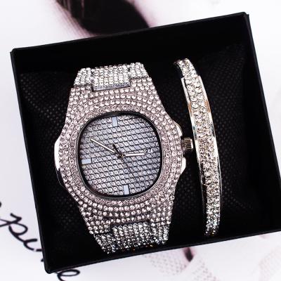 China Fashion\Lced Outlet Luxury Popular Dress Watch With Box Diamond Bling Luxury Bracelet Quartz Women Watches Men Full Relojes Hip Hop Gold Watch Jewelry for sale