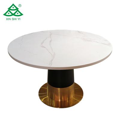 China Customizable modern solid wood frame around original marble top dining table for sale