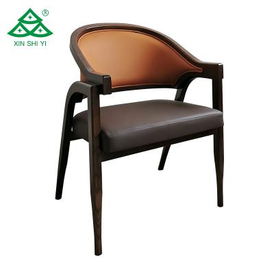 China Convertible Style High End Italian Design Dining Chair Wood Leather Dining Chair Restaurant Chair for sale