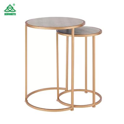 China Modern Metal Bone Inlay Side Coffee Table Set Photo Living Room, Hotel, Villia, Apartment for sale