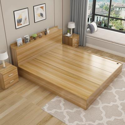 China Storage Style Large Capacity Storage Bed Simple Wooden Design for sale