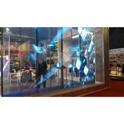 China Advertising on Super Slim LED Screen Indoor High Quality Glass Curtain Wall Transparent Glass LED Screen for sale