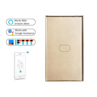 China App Control+Voice control OEM logo color 1 strip us remote touch switch no wire wifi wall touch neutral switch for sale