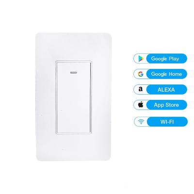 중국 App Control+Voice Control 2021 Electric Push Button 220v New Us Standard Smart zigbee 1gang/2way wifi timer switch work with Amazon Alexa Google 판매용