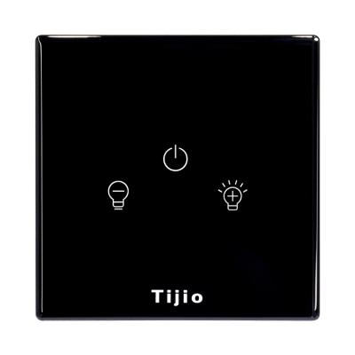 China 110-250v App Control+Voice Tuya Glass Zigbee APP Control 110-250v Black Touch Rheostat 3 Band Wifi Smart Light Switch for sale