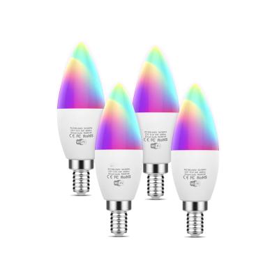 China google alexa tuya special shaped smart bulb 4w e14 home office bulk rgbcw smart light wifi smart bulb en venta