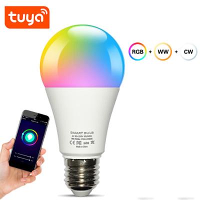 China Desktop moderno remoto tuya google alexa voice control foco led smart rgb cw bombilla smart wifi bulb en venta