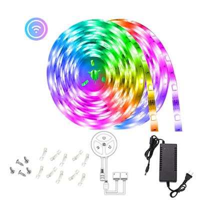 China Tuya waterproof accessible white color 220v wifi best hotel 5m smart 5050 rgb led light strip lights with google alexa for sale