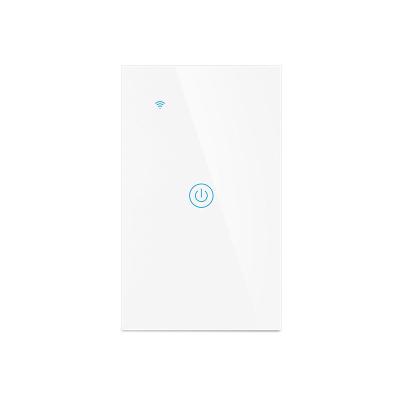 China Glass Panel 118mm 100VAC 50Hz Smart WiFi Wall Switch for sale