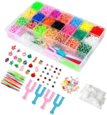 China One 6800/4800 PCS Rainbow Plastic Elastic Band For Kid Gift for sale