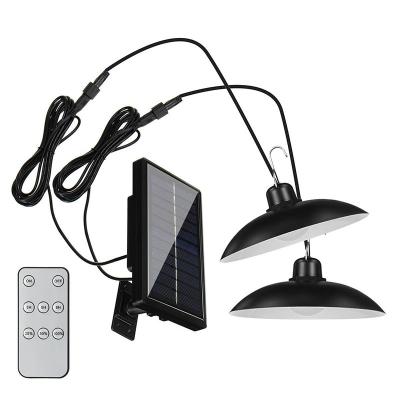 China 3M Cable Solar Powered Solar Pendant Lamp Outdoor/Indoor Hanging Work Shed Lights with Remote Control for Sheds Yards Garden for sale