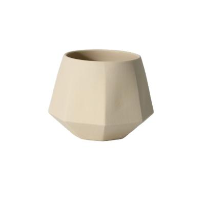 China Morden Wholesale Ceramic Candle Box Reactive Glazed Candle Jar Stoneware Oil Burner for sale