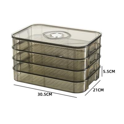 China Freshness Preservation Wonton Storage Box Household Universal Refrigerator Box Single Layer Multi-layer Frozen Transparent Freezer Dumpling for sale