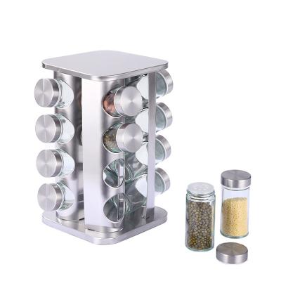 China Sustainable Revolving Spice Rack Organizer, Revolving Spice Rack for Cabinet, Stainless Steel Spice Organizer with Jars (16-Jar) for sale