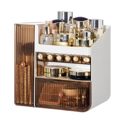 China Storage For Samll Sundries Makeup Organizer Dustproof Makeup Storage Organizer With Drawer Waterproof Cosmetic Display Case For Bathroom And Bedroom for sale