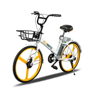 China Europe Popular Aluminum Alloy Cheap Price Rental Company Sharing Ebike With Front Basket Moped Electric Bike for sale