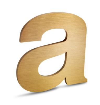 China Europe Custom Size Shape Flat Cutout Indoor Wall Logo Signs Office Decoration Brass Sign Logo Letter for sale