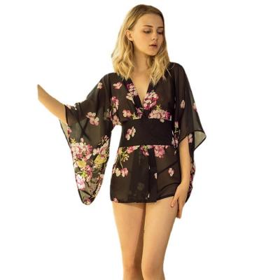 China Polyester Japanese lingerie Babydoll Cosplay sexy women costume kimono sexy lingerie pajamas silk long robes for sale