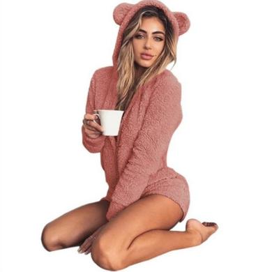 China Winter Warm Cute Popular QUICK DRY Onesie Fuzzy Teddy Bear Onesie Cashmere Hooded Pajamas for sale