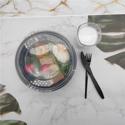 China Togo Minimalist Black Disposable Take Out Containers Easy Open Plastic Food Container With Dome Lid for sale