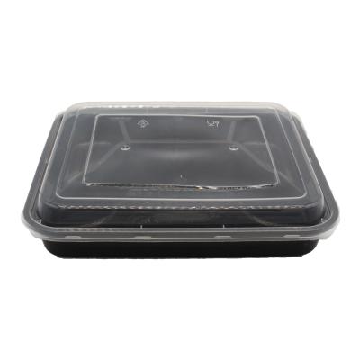 China Blackmeal Prep Container 2 Compartmenttwo Compartment Minimalist Plasticpp Container Plastic Storage Container Food Box 1500ml for sale