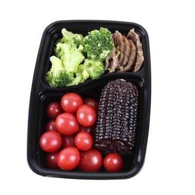 China Minimalist 1000ml 2 Compartment Multi Plastic Lunch Box Disposable Microwavable Food Containers for sale