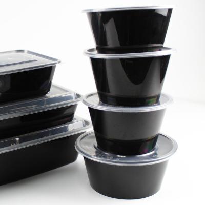 China Minimalist Microwave Safe Around Plastic Disposable Takeout Bento Box Food Packing Bowl Container Food Containers for sale