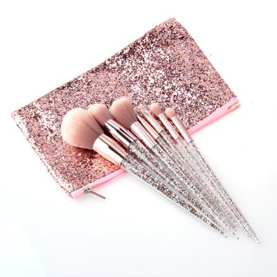 China Angular Blush Glitter Makeup Brush Set Makeup Brush Set Rose Gold Makeup Brushes for sale