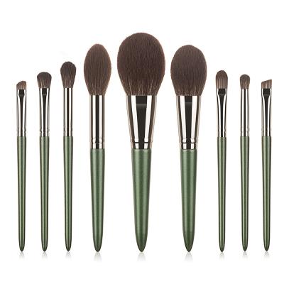 China Angular Blush Custom Vegan Antumicrobial Sonic Private Label Wash Pr Pack Makeup Brush OEM 2021 Set 9Pcs Makeup Wood Brush Set for sale