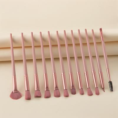 China Angular Blush Create Your Own Brand Makeup Brush Set Clear Acrylic Eye Brow Brush 12Pcs Makeup Brush for sale