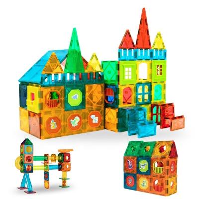 China Shape Educational Magnetic Toys 48PCS Customizable Building Blocks 3D Building Magnet Blocks Sets Magnetic Tiles For Kids for sale