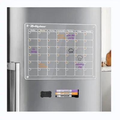 China Form Acrylic Dry Erase Board and Calendar for Fridge Dry Erase Board Calendar for Reusable Fridge Planner for sale