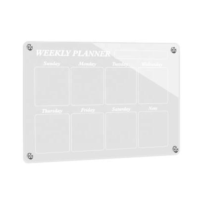 China Form Message Board Wholesale 3mm Thick Acrylic Wall Calendar Magnetic Dry Erase Board With Light for sale